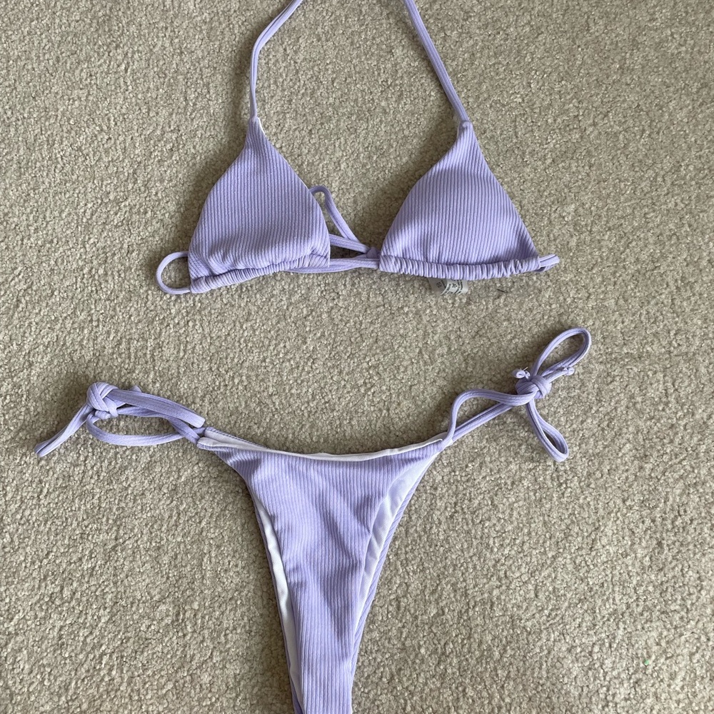 Purple Cheeky Bikini Set